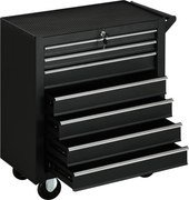 DURHAND Carrinho de Ferramentas com 7 Gavetas Rodas Trava Armário de Armazenamento para Oficina de Garagem e Chapa de Aço 69x33x75 cm Preto | Aosom Portugal