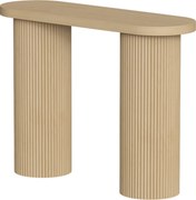HOMCOM Consola Canelada, Arrumação Oculta, Pés Coluna, Estilo Rústico, Consola de Entrada Estreita, 103x35x80cm Carvalho | Aosom Portugal
