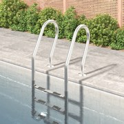vidaXL Escada de piscina 54x38x158 cm aço inoxidável 304