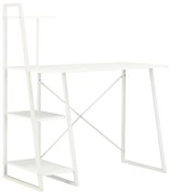 vidaXL Secretária com unidade de prateleiras 102x50x117 cm branco