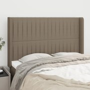 vidaXL Cabeceira cama abas tecido 147x16x118/128 cm cinza-acastanhado