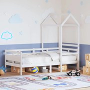 vidaXL Sofá-cama com telhado 80x200 cm madeira de pinho maciça branco