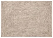 vidaXL Tapetes de área Retangular Natural e Branco 120 x 170 cm Juta