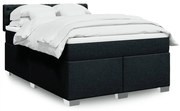 vidaXL Cama com molas/colchão 140x190 cm tecido preto