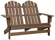 vidaXL Cadeira de jardim Adirondack 2 lugares abeto maciço castanho
