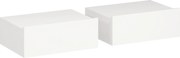 HOMCOM Conjunto de 2 Mesas de Cabeceira de Parede Mesas de Cabeceira Flutuantes com 1 Gaveta para Quarto 40x30x15 cm Branco | Aosom Portugal