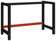 Estrutura banco de trabalho 120x57x79 cm metal preto e vermelho