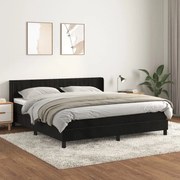 vidaXL Cama com molas/colchão 180x200 cm veludo preto
