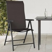 vidaXL Cadeiras de jardim dobráveis 4 pcs vime PE cor preto café