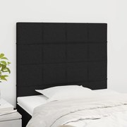 vidaXL Cabeceira de cama 2 pcs tecido 80x5x78/88 cm preto