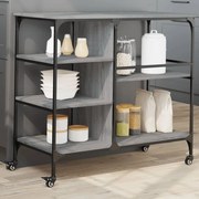 vidaXL Carrinho de cozinha 100x45x89,5 cm deriv. madeira cinza sonoma