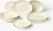 Conjunto de loiça artesanal de forma orgânica Macey, 4 pessoas, conjunto de 12