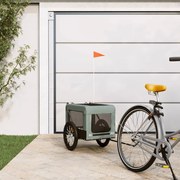 vidaXL Reboque de bicicleta p/ animais tecido oxford/ferro cinza/preto