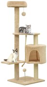vidaXL Árvore p/ gatos c/ postes arranhadores sisal 120 cm bege
