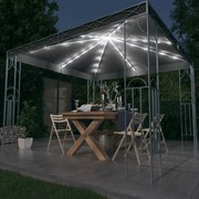 vidaXL Gazebo com cordões de luzes LED 300x300 cm antracite