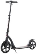 HOMCOM Trotinete dobrável de alumínio para crianças acima de 14 anos altura ajustável de 87-101 cm com 2 Rodas Grandes Travagem Carga 100 kg Preto