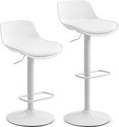 HOMCOM Conjunto de 2 bancos de bar, bancos altos para cozinha com assento giratório e altura regulável, 43 x 45 x 100 cm, branco | Aosom Portugal
