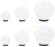 vidaXL 6 pcs conjunto de candeeiros esféricos LED 20/30/40 cm PMMA