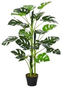 Monstera Planta Artificial com Vaso Árvore Tropical Sintética com 21 F