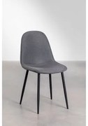 Pack 4 Cadeiras De Jantar Glamm Preto & Linho Gris Antracita - Sklum