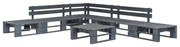 vidaXL 6 pcs conjunto lounge de jardim paletes madeira cinzento