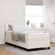 vidaXL Cama Box com Colchão Creme 80x200 cm Tecido de Veludo Cotelê