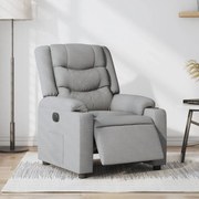 vidaXL Poltrona reclinável elétrica tecido cinzento-claro