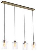 Candeeiro de suspensão escandinavo bronze com vidro 4 luzes - Dome Moderno