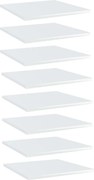 vidaXL Prateleiras para estante 8 pcs derivados de madeira branco