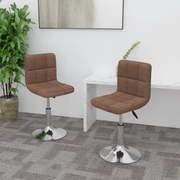 vidaXL Cadeiras de jantar giratórias 2 pcs tecido castanho
