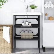 vidaXL Estrutura p/ lavatório casa de banho ferro 59x38x83 cm preto