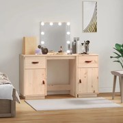 vidaXL Conjunto de toucador c/ luzes LED madeira de pinho maciça