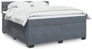 vidaXL Cama com molas/colchão 180x200 cm veludo cinzento-escuro