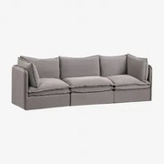 Sofá Modular Grace De 3 Peças Em Linho E Algodão Tecido Cinzento Escuro - Sklum