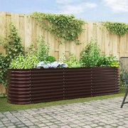 Horta Elevada vidaXL Castanho 320x80x81 cm Aço Galvanizado