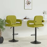 vidaXL Bancos de bar 2 pcs tecido verde