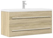 vidaXL Armário lavatório 100x38,5x48 cm contraplacado carvalho sonoma