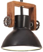 vidaXL Candeeiro suspenso industrial redondo 25 W 19 cm E27 preto