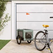 vidaXL Reboque de bicicleta p/ animais tecido oxford/ferro cinza/preto