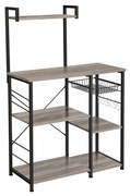 Estante de bancada para cozinha com prateleiras | VASAGLE | 90 x 40 x 134 cm | preto | KKS035B02.