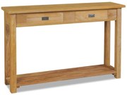 vidaXL Mesa consola de teca maciça 120x30x80 cm