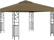 vidaXL Gazebo 3x3 m 180 g/m² cinza-acastanhado