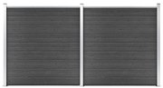 vidaXL Conjunto de painel de vedação WPC 353x186 cm preto