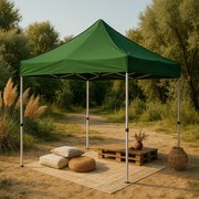 Tenda 3x3 m Profissional Paddock Pop Up de Jardim – Verde – Estrutura