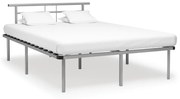 Estrutura de cama metal 140x200 cm cinzento