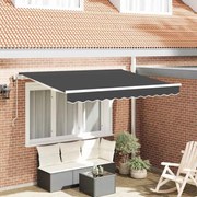 vidaXL Toldo Retrátil Antracite 300 x 200 cm Poliéster, Alumínio