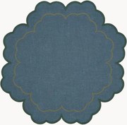 Individual de mesa em forma de flor com bordado Íris