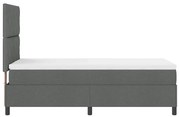 vidaXL Cama Box Spring com Colchão Cinza Escuro 100x200 cm Tecido