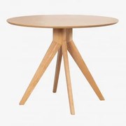 Mesa De Jantar Redonda De Madeira (ø100 Cm) Sekiz Madeira Natural - Sklum