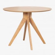Sekiz Mesa De Jantar Redonda Ø100 Cm Em Madeira Madeira Natural - Sklum